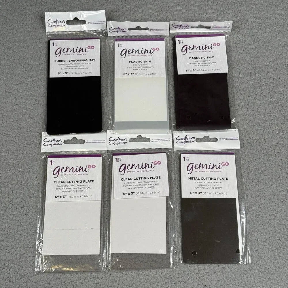 Crafters Companion Gemini GO Bundle Cutting Plates Shims Embossing Mat 6x3 Lot